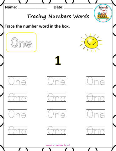 Tracing Number Words Sheets 16-20 | Product | Schools Tools