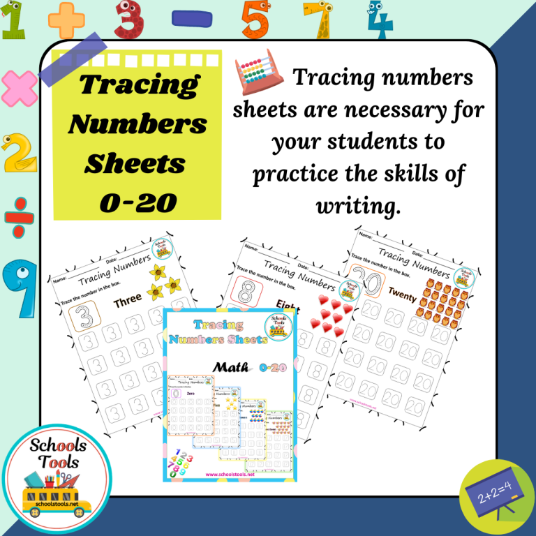 Tracing Numbers Sheets 0-20 | Product | Schools Tools