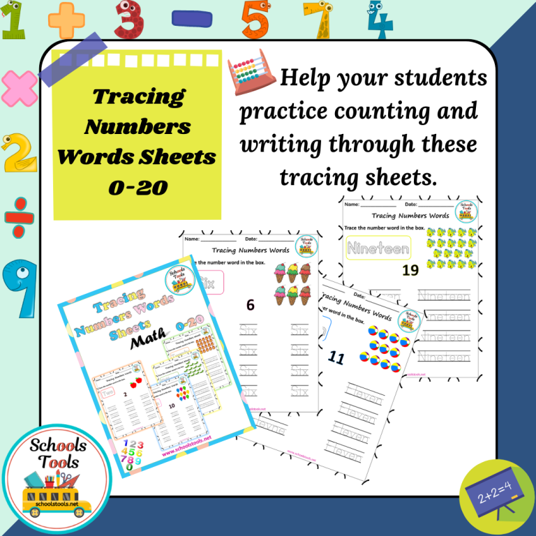 Tracing Number Words Sheets 16-20 product image