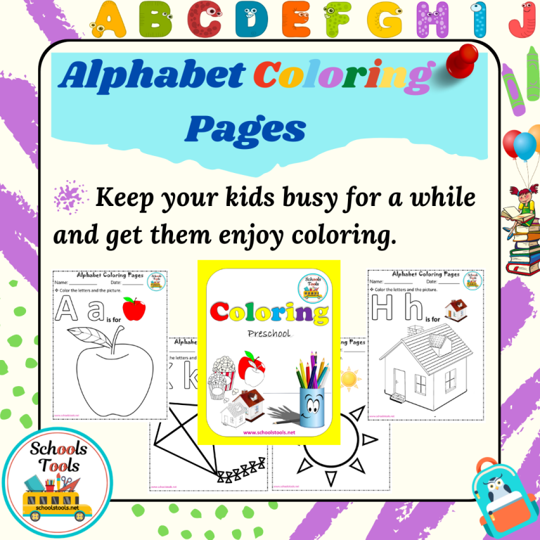 Alphabet Coloring Pages A-I product image